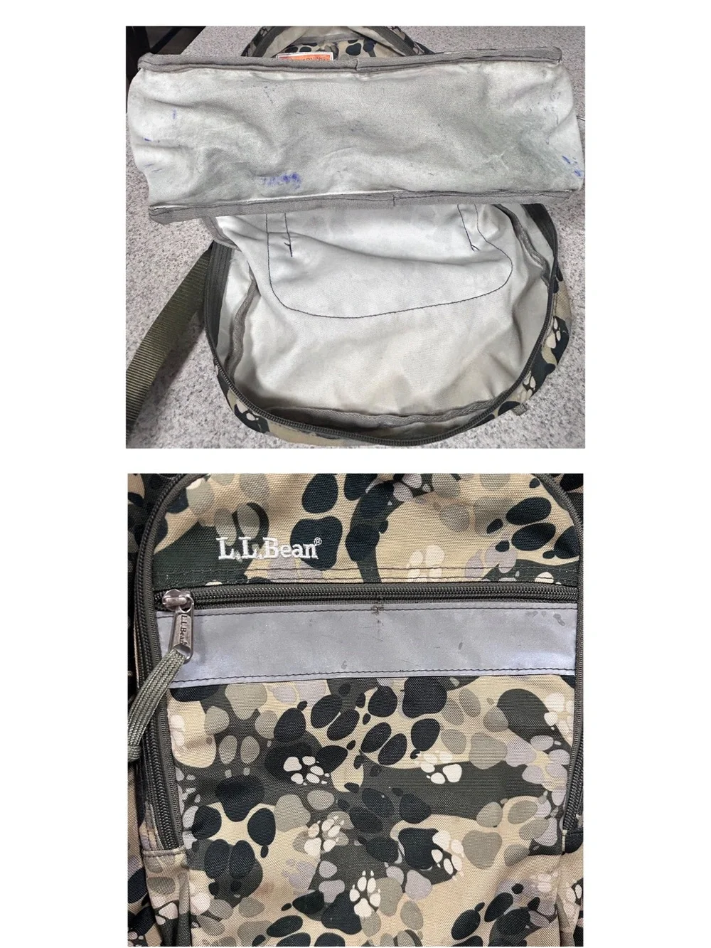 L.L.Bean Paw Print Camouflage Unisex Backpack